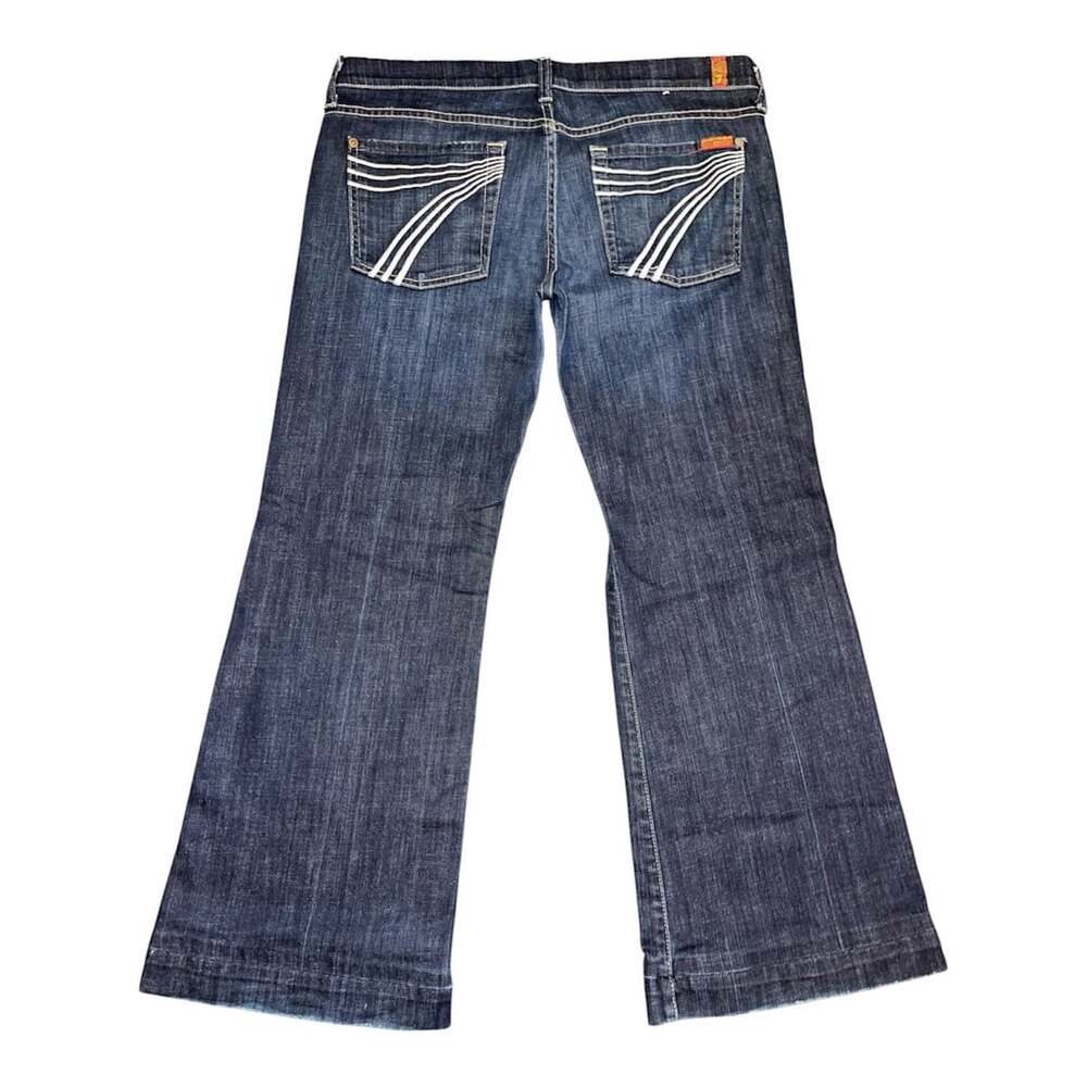 7 For All Mankind Dojo Flare Jeans Womens Size 31 Dark Wash Denim